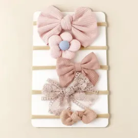 Комплект 5 броя Бебешки Ленти за Глава Pink