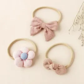 Комплект 5 броя Бебешки Ленти за Глава Pink