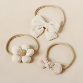 Комплект 5 броя Бебешки Ленти за Глава Beige