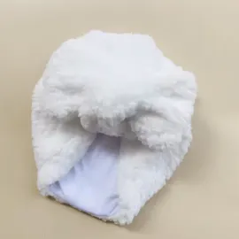 Бебешки плюшен тюрбан с панделка 