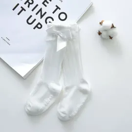 Бели Бебешки Чорапки с Панделка Cotton