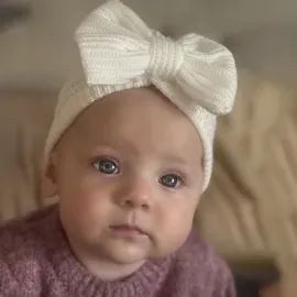 Плетен Бебешки Тюрбан с Панделка 