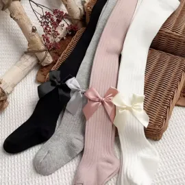 Плътен бебешки чорапогашник с панделка