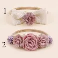 Детски Ленти за Глава Dark Pink Flowers