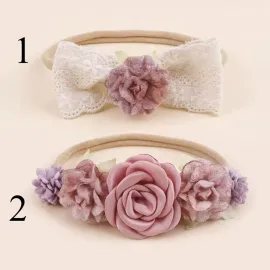 Детски Ленти за Глава Dark Pink Flowers Детски Ленти за Глава Dark Pink Flowers