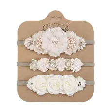Комплект бебешки ленти за глава Petal Charm с цветя 