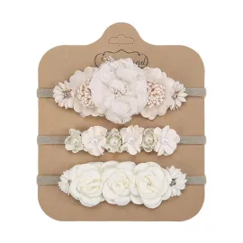 Комплект бебешки ленти за глава Petal Charm с цветя 