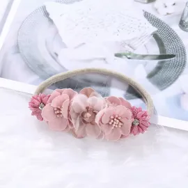 Бебешка лента за глава с цветчета в три нюанса Pretty