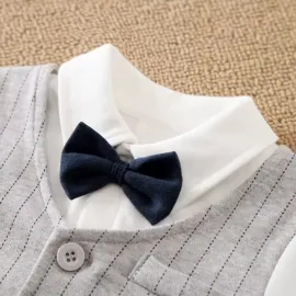 Бебешки ромпър в сиво и бяло от 100% памук  Mr. Gray 