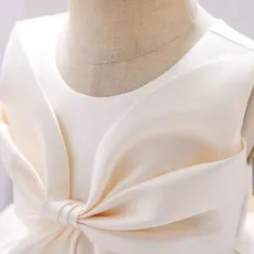 Бебешка рокля с пандела в цвят шампанско Sweet Princess