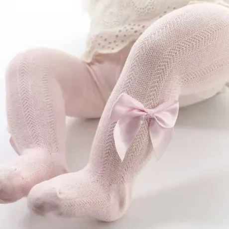 Бебешки чорапогашник с панделка в розово
