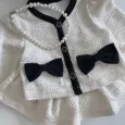 Детски елегантен комплект с бяла жилетка и пола White Lady Детски елегантен комплект с бяла жилетка и пола White Lady