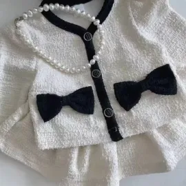 Детски елегантен комплект с бяла жилетка и пола White Lady