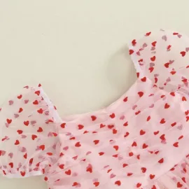 Бебешко боди в розово с тюл на сърчица Valentine