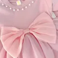 Детска рокля в бонбонено розово с перли и тюл Pink Milady