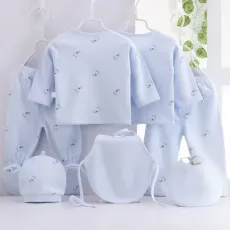 Памучен бебешки комплект за изписване – 7 части за новородено