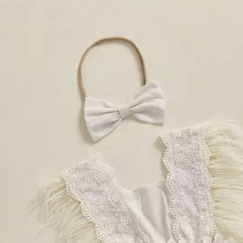 Бебешка Боди Рокля с Пера Beige Flowers Бебешка Боди Рокля с Пера Beige Flowers