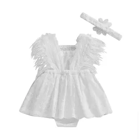 Боди Рокля с Пера White Flowers Боди Рокля с Пера White Flowers