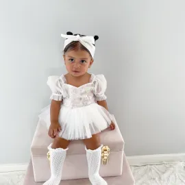 Бебешка Боди Рокля Dusty White Sparkle Бебешка Боди Рокля Dusty White Sparkle