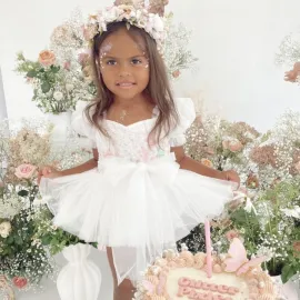 Бебешка Боди Рокля Dusty White Sparkle Бебешка Боди Рокля Dusty White Sparkle