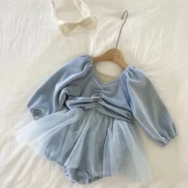 Боди Рокля Velvet Blue  Боди Рокля Velvet Blue