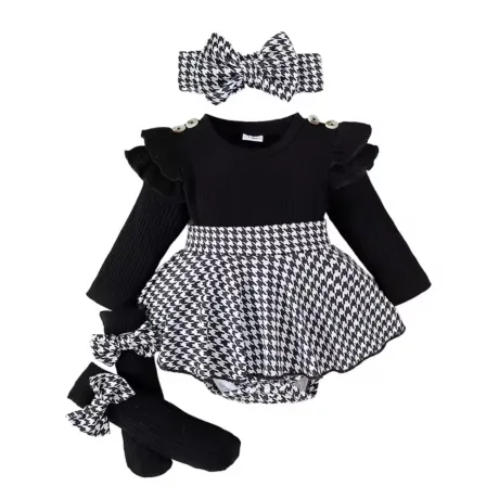 Бебешки Комплект с Чорапки 3 в 1 Black