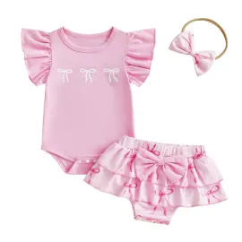 Бебешки Комплект За Момиче "Sweet Pink Ribbon" Бебешки Комплект За Момиче "Sweet Pink Ribbon"