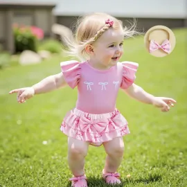 Бебешки Комплект За Момиче "Sweet Pink Ribbon" Бебешки Комплект За Момиче "Sweet Pink Ribbon"