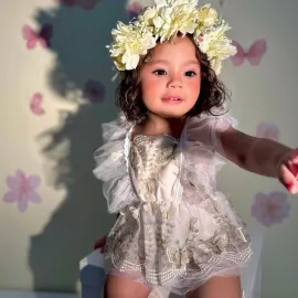 Бебешка  Боди - Рокля 3D Butterflies - Beige Бебешка  Боди - Рокля 3D Butterflies - Beige