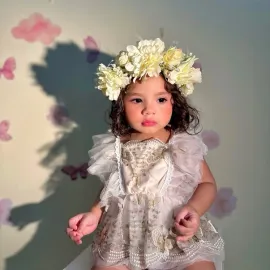 Бебешка  Боди - Рокля 3D Butterflies - Beige Бебешка  Боди - Рокля 3D Butterflies - Beige