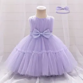 Официална Детска Рокля с Тюл Elizabet Purple Официална Детска Рокля с Тюл Elizabet Purple