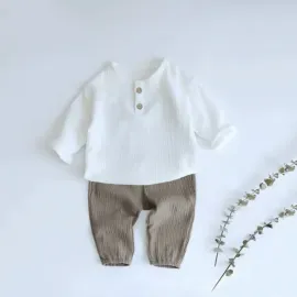 Памучен Комплект за Момче Coffee