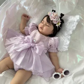 Бебешка Боди Рокля Dusty Purple Sparkle