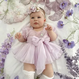 Бебешка Боди Рокля Dusty Purple Sparkle