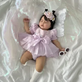 Бебешка Боди Рокля Dusty Purple Sparkle