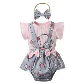 Бебешки Комплект в Сиво и Розово Elephant Бебешки Комплект в Сиво и Розово Elephant