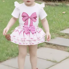 Бебешки Комплект За Момиче с Панделки Pink Ribbon Бебешки Комплект За Момиче с Панделки Pink Ribbon