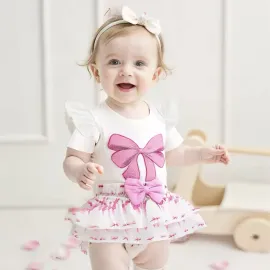 Бебешки Комплект За Момиче с Панделки Pink Ribbon Бебешки Комплект За Момиче с Панделки Pink Ribbon