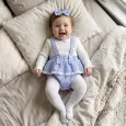 Бебешки памучно боди Bluebell с панделка за глава