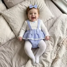 Бебешки памучно боди Bluebell с панделка за глава