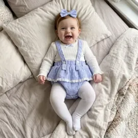 Бебешки памучно боди Bluebell с панделка за глава