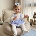 Бебешки памучно боди Bluebell с панделка за глава