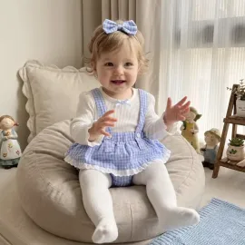 Бебешки памучно боди Bluebell с панделка за глава