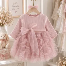 Бебешка рокля Blushberry с волани и пандела