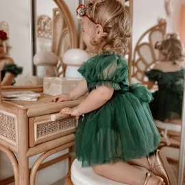 Зелена Боди - Рокля с Тюл Fairy Christmas Green Зелена Боди - Рокля с Тюл Fairy Christmas Green