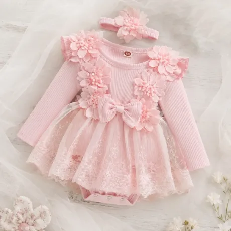 Памучна Боди Рокля Sofi Pink 