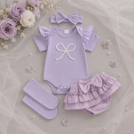 Бебешки комплект 4 в 1 Spring Lilac 