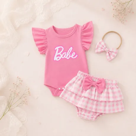 Памучен Бебешки Комплект  Barbie 