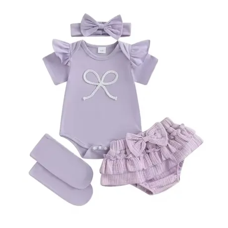 Бебешки комплект 4 в 1 Spring Lilac Бебешки комплект 4 в 1 Spring Lilac