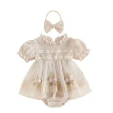 Бебешка боди рокля Preya с тюл и лента за глава